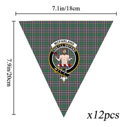ScotsTee Shop Scottish McFarland Hunting Ancient Crest Tartan Triangle Flags Tartan Bunting, Pennants (12pcs)
