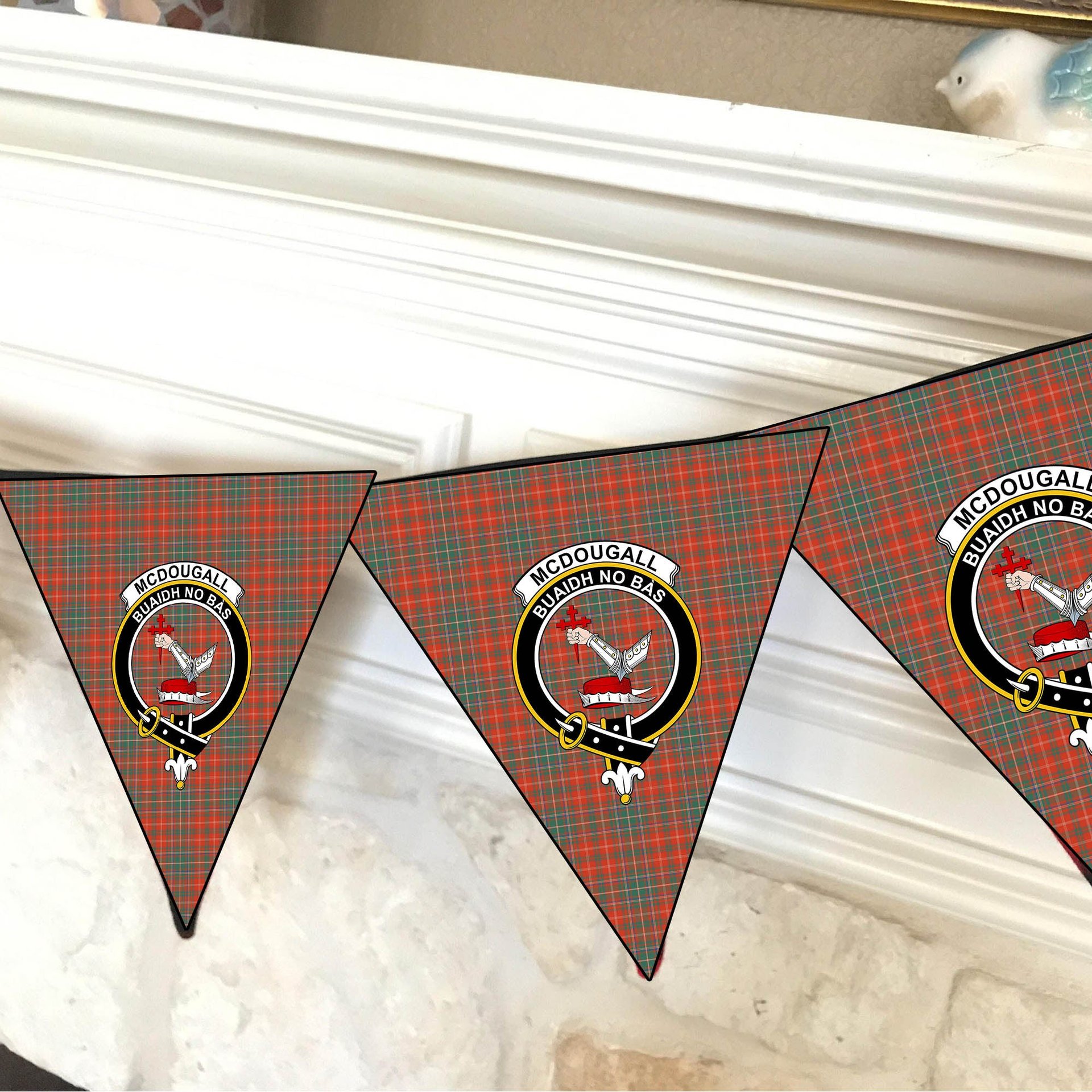 ScotsTee Shop Scottish McDougall Ancient Crest Tartan Triangle Flags Tartan Bunting, Pennants (12pcs)