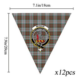 ScotsTee Shop Scottish McBain Dress Crest Tartan Triangle Flags Tartan Bunting, Pennants (12pcs)