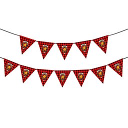 ScotsTee Shop Scottish MacIver Modern SC Crest Tartan Triangle Flags Tartan Bunting, Pennants (12pcs)