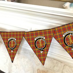 ScotsTee Shop Scottish Scrymgeour Ancient Crest Tartan Triangle Flags Tartan Bunting, Pennants (12pcs)