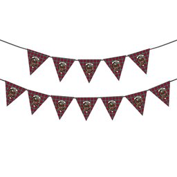 ScotsTee Shop Scottish MacLaine of Loch Buie Modern Crest Tartan Triangle Flags Tartan Bunting, Pennants (12pcs)
