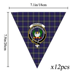 ScotsTee Shop Scottish Kinnaird Crest Tartan Triangle Flags Tartan Bunting, Pennants (12pcs)