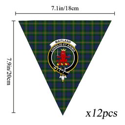ScotsTee Shop Scottish Maitland Crest Tartan Triangle Flags Tartan Bunting, Pennants (12pcs)