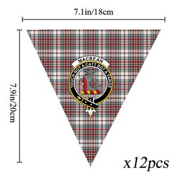 ScotsTee Shop Scottish MacBean Dress Modern Crest Tartan Triangle Flags Tartan Bunting, Pennants (12pcs)