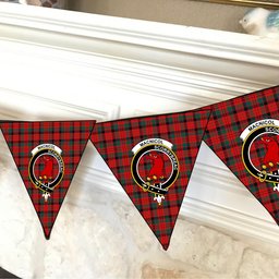 ScotsTee Shop Scottish MacNicol Modern Crest Tartan Triangle Flags Tartan Bunting, Pennants (12pcs)