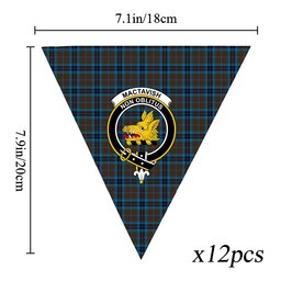 ScotsTee Shop Scottish MacTavish Hunting Modern Crest Tartan Triangle Flags Tartan Bunting, Pennants (12pcs)