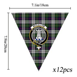 ScotsTee Shop Scottish McCallum Dress Crest Tartan Triangle Flags Tartan Bunting, Pennants (12pcs)