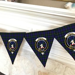ScotsTee Shop Scottish Sempill Crest Tartan Triangle Flags Tartan Bunting, Pennants (12pcs)