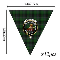 ScotsTee Shop Scottish MacAuley Hunting Crest Tartan Triangle Flags Tartan Bunting, Pennants (12pcs)