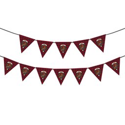 ScotsTee Shop Scottish Leslie Red Crest Tartan Triangle Flags Tartan Bunting, Pennants (12pcs)