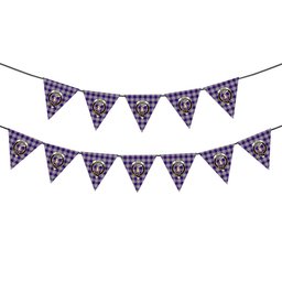 ScotsTee Shop Scottish MacRae Dress Purple 1 Crest Tartan Triangle Flags Tartan Bunting, Pennants (12pcs)