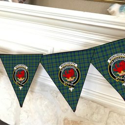 ScotsTee Shop Scottish Moncreiffe of Atholl Modern Crest Tartan Triangle Flags Tartan Bunting, Pennants (12pcs)