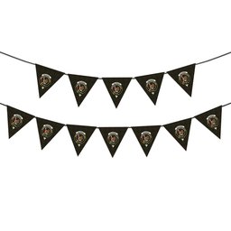 ScotsTee Shop Scottish MacKinnon Hunting 3 Crest Tartan Triangle Flags Tartan Bunting, Pennants (12pcs)
