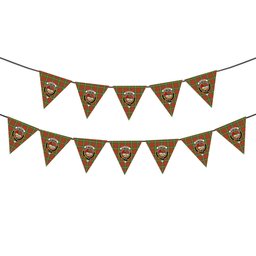 ScotsTee Shop Scottish McDonald of Kingsburgh Modern Crest Tartan Triangle Flags Tartan Bunting, Pennants (12pcs)