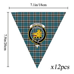 ScotsTee Shop Scottish MacTavish Dress Ancient Crest Tartan Triangle Flags Tartan Bunting, Pennants (12pcs)
