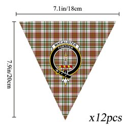 ScotsTee Shop Scottish MacAlister Dress Ancient Crest Tartan Triangle Flags Tartan Bunting, Pennants (12pcs)