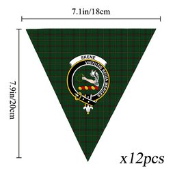 ScotsTee Shop Scottish Skene Hunting Crest Tartan Triangle Flags Tartan Bunting, Pennants (12pcs)