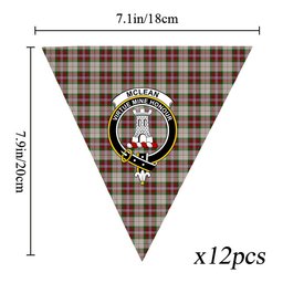ScotsTee Shop Scottish McLean Dress Crest Tartan Triangle Flags Tartan Bunting, Pennants (12pcs)