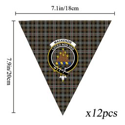 ScotsTee Shop Scottish MacKenzie Weathered Crest Tartan Triangle Flags Tartan Bunting, Pennants (12pcs)