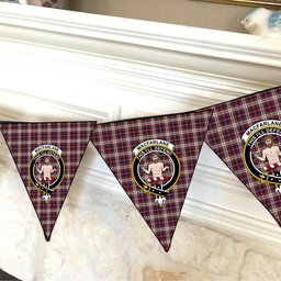 ScotsTee Shop Scottish MacFarlane Dress Crest Tartan Triangle Flags Tartan Bunting, Pennants (12pcs)