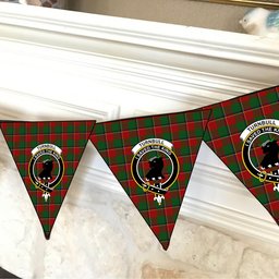 ScotsTee Shop Scottish Turnbull Dress Crest Tartan Triangle Flags Tartan Bunting, Pennants (12pcs)