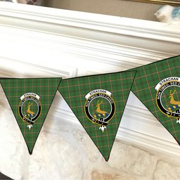 ScotsTee Shop Scottish Strachan Hunting Ancient Crest Tartan Triangle Flags Tartan Bunting, Pennants (12pcs)