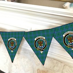 ScotsTee Shop Scottish Sandilands Ancient Crest Tartan Triangle Flags Tartan Bunting, Pennants (12pcs)