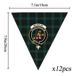ScotsTee Shop Scottish McAulay Hunting Modern Crest Tartan Triangle Flags Tartan Bunting, Pennants (12pcs)