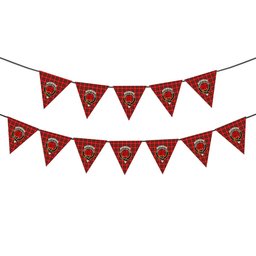 ScotsTee Shop Scottish Stuart Of Bute Modern Crest Tartan Triangle Flags Tartan Bunting, Pennants (12pcs)