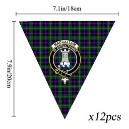 ScotsTee Shop Scottish MacCallum #2 Crest Tartan Triangle Flags Tartan Bunting, Pennants (12pcs)