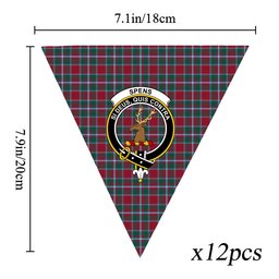 ScotsTee Shop Scottish Spens Modern Clan Crest Tartan Triangle Flags Tartan Bunting, Pennants (12pcs)