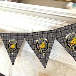 ScotsTee Shop Scottish Thompson Grey Dress Crest Tartan Triangle Flags Tartan Bunting, Pennants (12pcs)