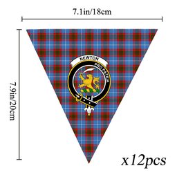 ScotsTee Shop Scottish Newton Crest Tartan Triangle Flags Tartan Bunting, Pennants (12pcs)