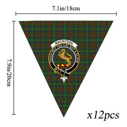 ScotsTee Shop Scottish MacIntosh Hunting Crest Tartan Triangle Flags Tartan Bunting, Pennants (12pcs)