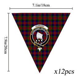 ScotsTee Shop Scottish Tennant SC Crest Tartan Triangle Flags Tartan Bunting, Pennants (12pcs)
