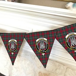 ScotsTee Shop Scottish Strang Modern Crest Tartan Triangle Flags Tartan Bunting, Pennants (12pcs)