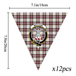 ScotsTee Shop Scottish MacLean Dress Modern Crest Tartan Triangle Flags Tartan Bunting, Pennants (12pcs)