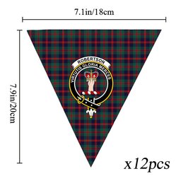 ScotsTee Shop Scottish Robertson of Struan Modern Crest Tartan Triangle Flags Tartan Bunting, Pennants (12pcs)