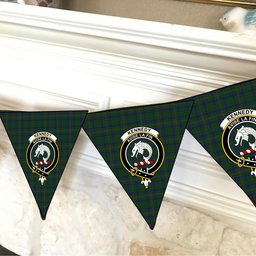 ScotsTee Shop Scottish Kennedy Crest Tartan Triangle Flags Tartan Bunting, Pennants (12pcs)