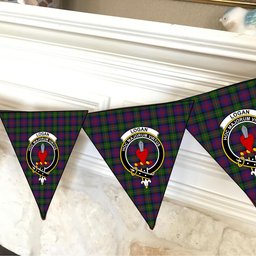 ScotsTee Shop Scottish Logan 1831 Crest Tartan Triangle Flags Tartan Bunting, Pennants (12pcs)