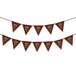 ScotsTee Shop Scottish MacKinnon 1930 Crest Tartan Triangle Flags Tartan Bunting, Pennants (12pcs)