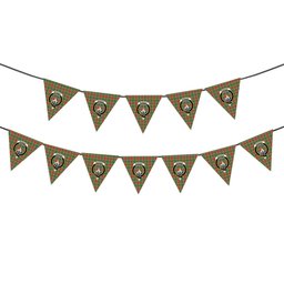ScotsTee Shop Scottish Muirhead Ancient Crest Tartan Triangle Flags Tartan Bunting, Pennants (12pcs)