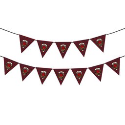 ScotsTee Shop Scottish Kelly of Sleat Red Crest Tartan Triangle Flags Tartan Bunting, Pennants (12pcs)