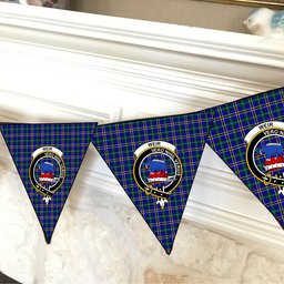 ScotsTee Shop Scottish Weir Modern SC Crest Tartan Triangle Flags Tartan Bunting, Pennants (12pcs)
