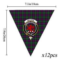 ScotsTee Shop Scottish Wilsons 150 Crest Tartan Triangle Flags Tartan Bunting, Pennants (12pcs)