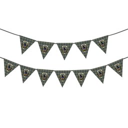 ScotsTee Shop Scottish McDonell of Glengarry Dress Ancient Crest Tartan Triangle Flags Tartan Bunting, Pennants (12pcs)