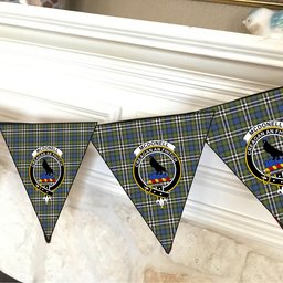 ScotsTee Shop Scottish McDonell of Glengarry Dress Ancient Crest Tartan Triangle Flags Tartan Bunting, Pennants (12pcs)