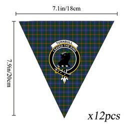 ScotsTee Shop Scottish Turnbull Hunting Crest Tartan Triangle Flags Tartan Bunting, Pennants (12pcs)
