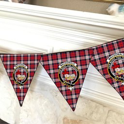 ScotsTee Shop Scottish MacDonald Dress Irish Modern Crest Tartan Triangle Flags Tartan Bunting, Pennants (12pcs)